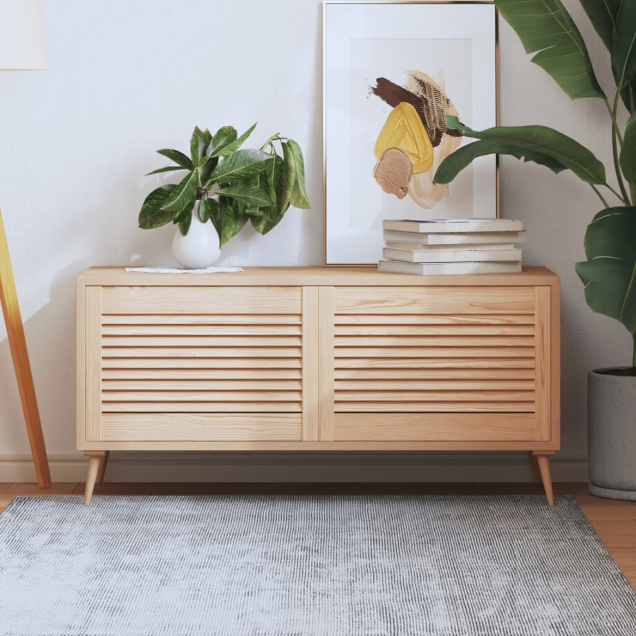 vidaXL Kastdeuren met lamellen 2 st 39,5x59,4 cm massief grenenhout afbeelding 1