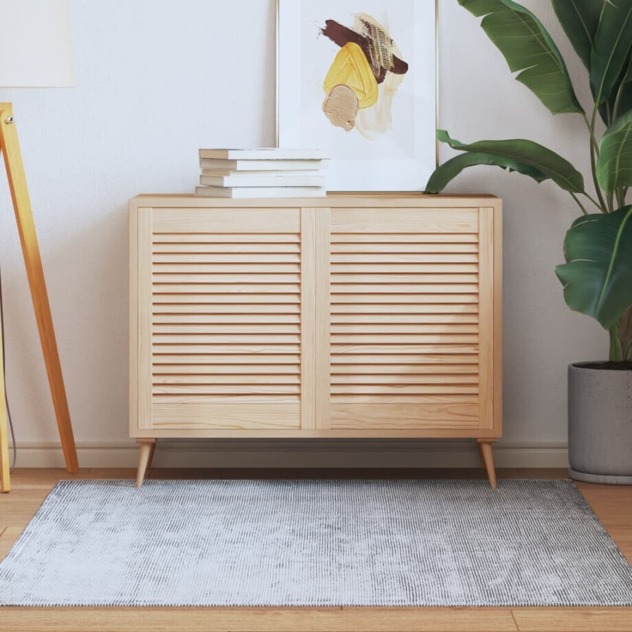 vidaXL Kastdeuren met lamellen 2 st 61,5x49,4 cm massief grenenhout afbeelding 1