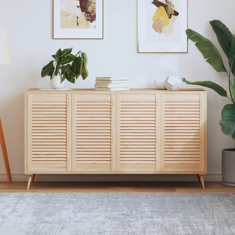 vidaXL Kastdeuren met lamellen 4 st 69x39,4 cm massief grenenhout afbeelding 1