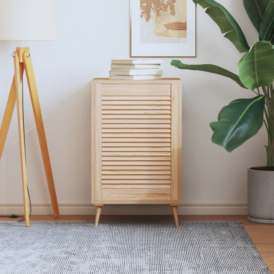 vidaXL Kastdeur met lamellen 69x49,4 cm massief grenenhout vidaXL Kastdeur met lamellen 69x49,4 cm massief grenenhout afbeelding 1