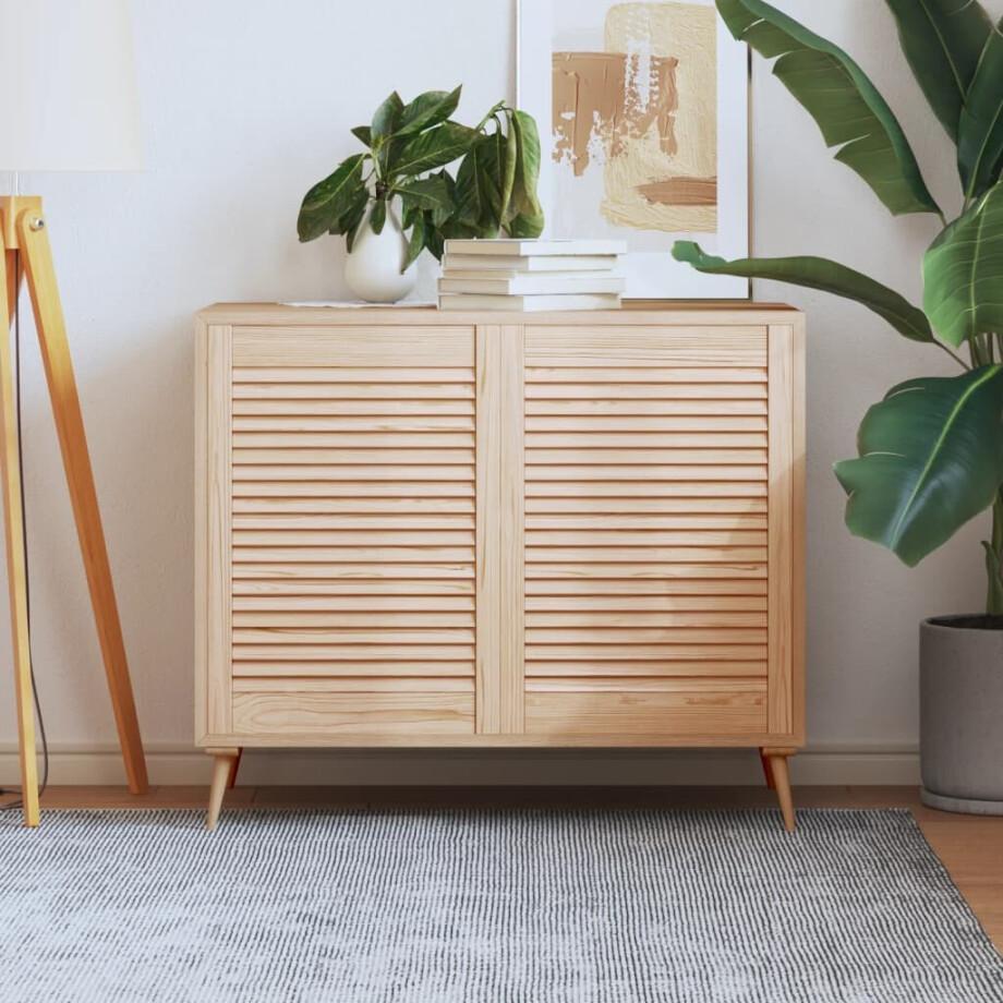 vidaXL Kastdeuren met lamellen 2 st 69x49,4 cm massief grenenhout vidaXL Kastdeuren met lamellen 2 st 69x49,4 cm massief grenenhout afbeelding 1