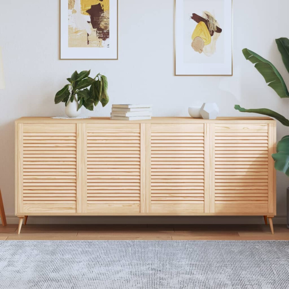 vidaXL Kastdeuren met lamellen 4 st 69x49,4 cm massief grenenhout afbeelding 1