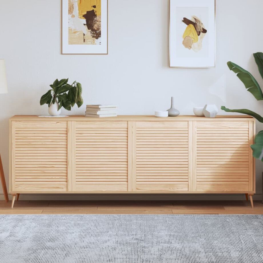 vidaXL Kastdeuren met lamellen 4 st 69x59,4 cm massief grenenhout vidaXL Kastdeuren met lamellen 4 st 69x59,4 cm massief grenenhout afbeelding 1