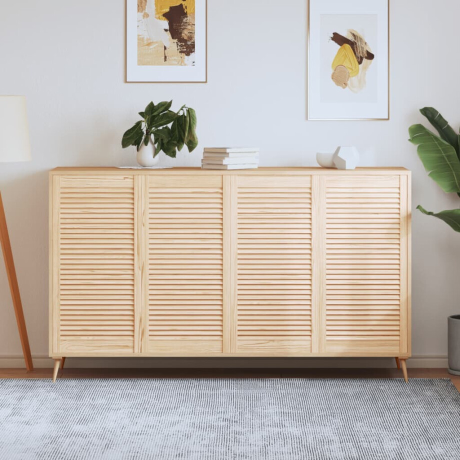 vidaXL Kastdeuren met lamellen 4 st 99,3x49,4 cm massief grenenhout vidaXL Kastdeuren met lamellen 4 st 99,3x49,4 cm massief grenenhout afbeelding 1