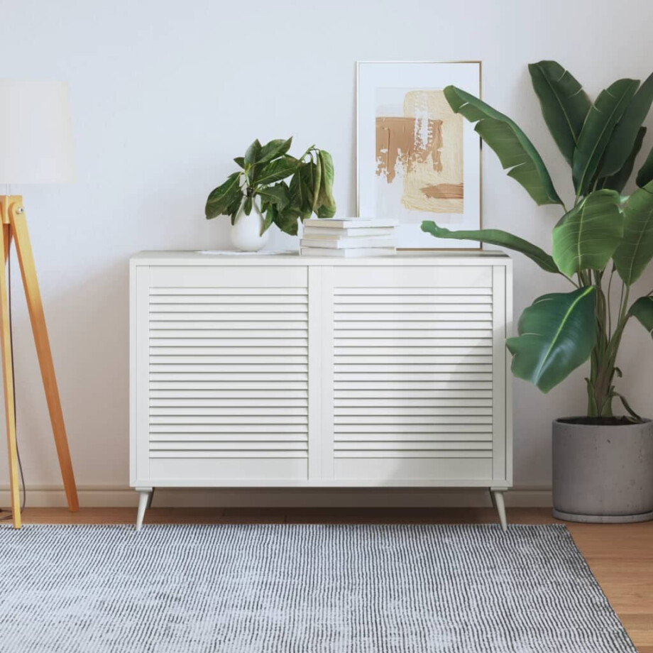 vidaXL Kastdeuren met lamellen 2 st 69x59,4 cm massief grenenhout wit vidaXL Kastdeuren met lamellen 2 st 69x59,4 cm massief grenenhout wit afbeelding 1