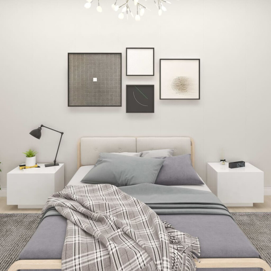 vidaXL Nachtkastje 100x35x40 cm bewerkt hout wit vidaXL Nachtkastje 100x35x40 cm bewerkt hout wit afbeelding 1