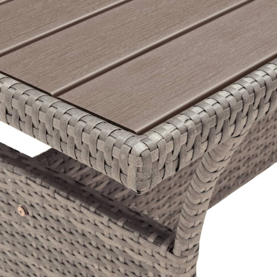vidaXL Tuintafel 120x70x66 cm poly rattan grijs afbeelding 1