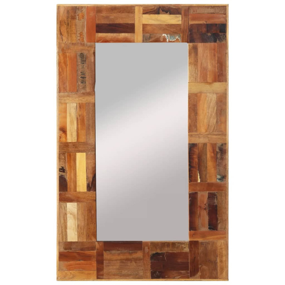 vidaXL Wandspiegel 50x80 cm massief gerecycled hout afbeelding 1