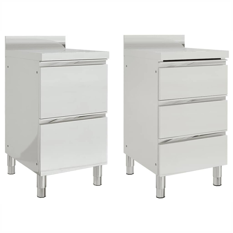 vidaXL Commerciële keukenkasten 2 stuks 50x60x96 cm roestvrij staal vidaXL Commerciële keukenkasten 2 stuks 50x60x96 cm roestvrij staal afbeelding