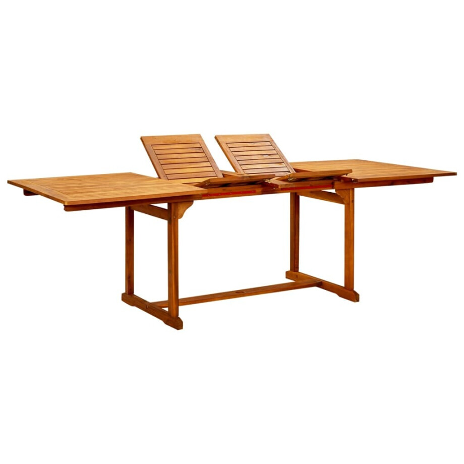 vidaXL Tuintafel (160-240)x100x75 cm massief acaciahout afbeelding 1
