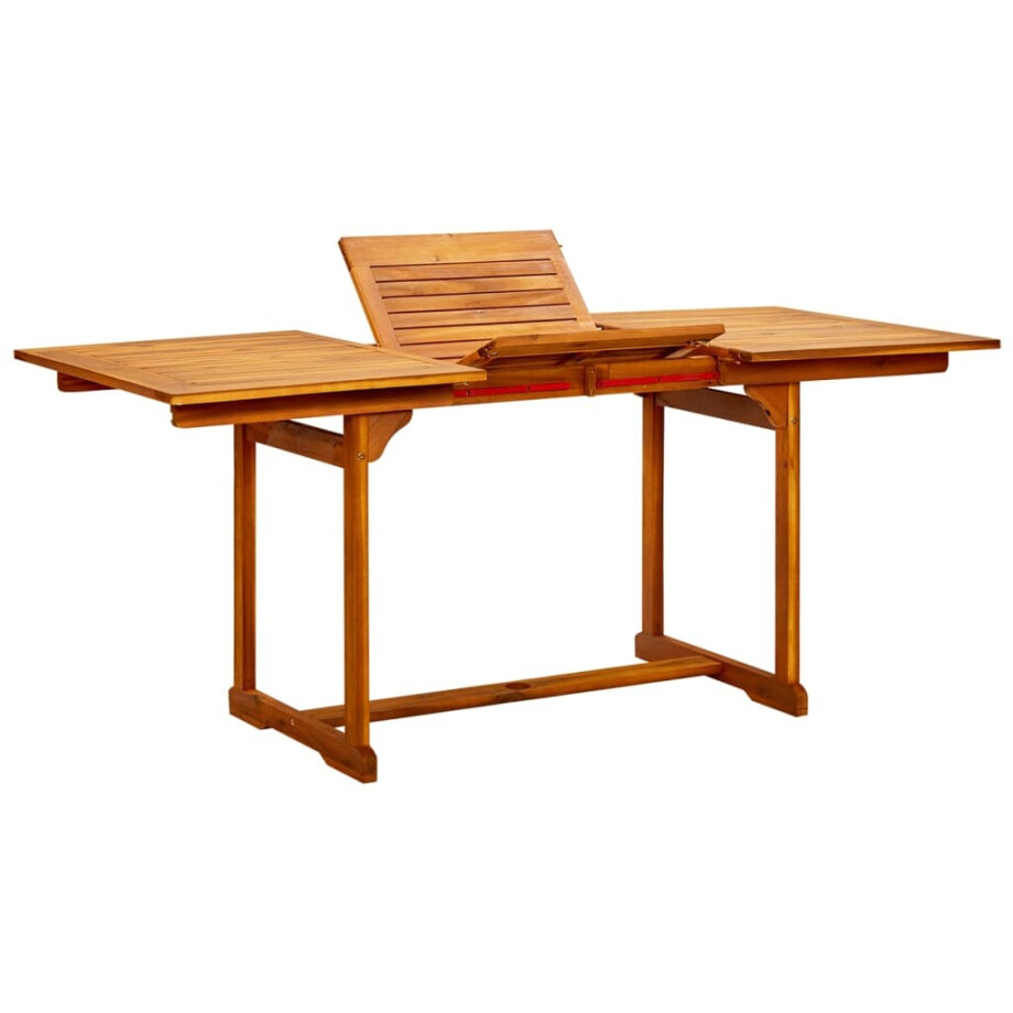 vidaXL Tuintafel (120-170)x80x75 cm massief acaciahout afbeelding 1