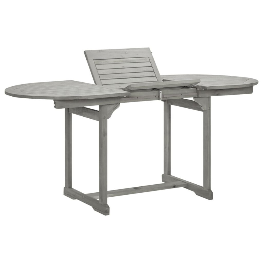 vidaXL Tuintafel (120-170)x80x75 cm massief acaciahout afbeelding 1
