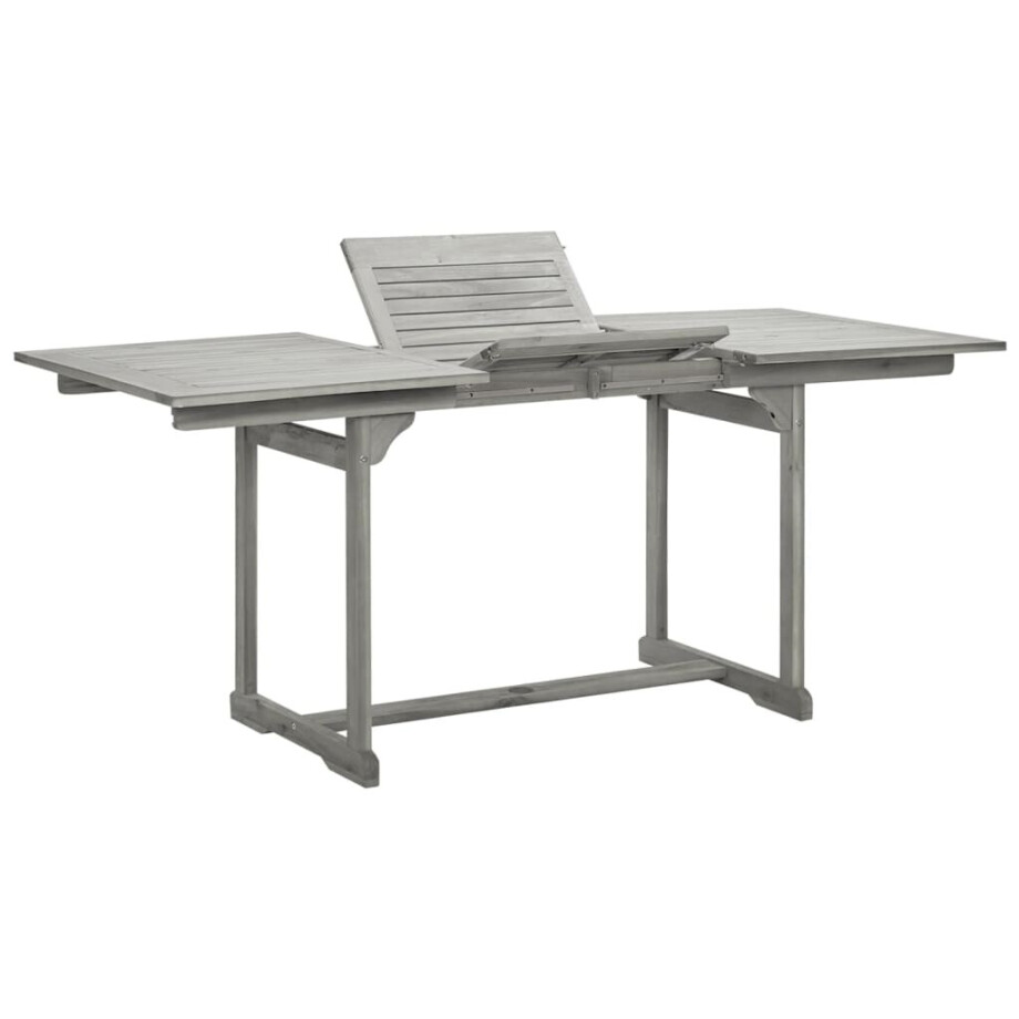 vidaXL Tuintafel (120-170)x80x75 cm massief acaciahout afbeelding 1