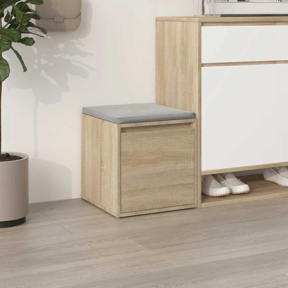 vidaXL Opbergbox met lade 40,5x40x40 cm bewerkt hout sonoma eikenkleur afbeelding 1