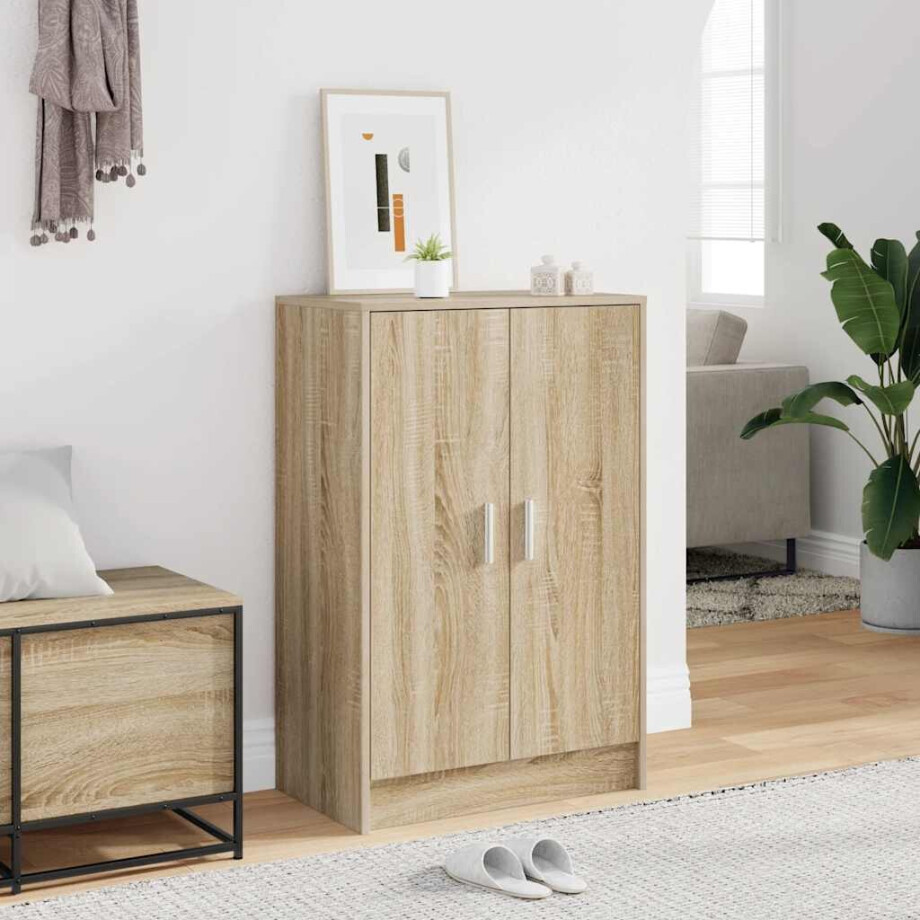 vidaXL Schoenenkast 60x35x92 cm bewerkt hout sonoma eikenkleurig afbeelding 1