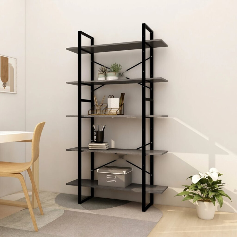 vidaXL Boekenkast met 5 schappen 100x30x175 cm massief grenenhout afbeelding 1
