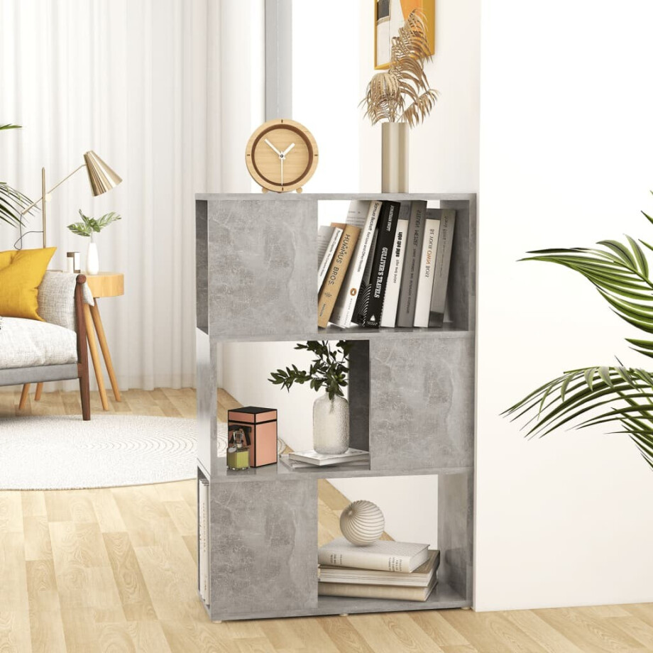 vidaXL Boekenkast/kamerscherm 60x24x94 cm bewerkt hout betongrijs afbeelding 1