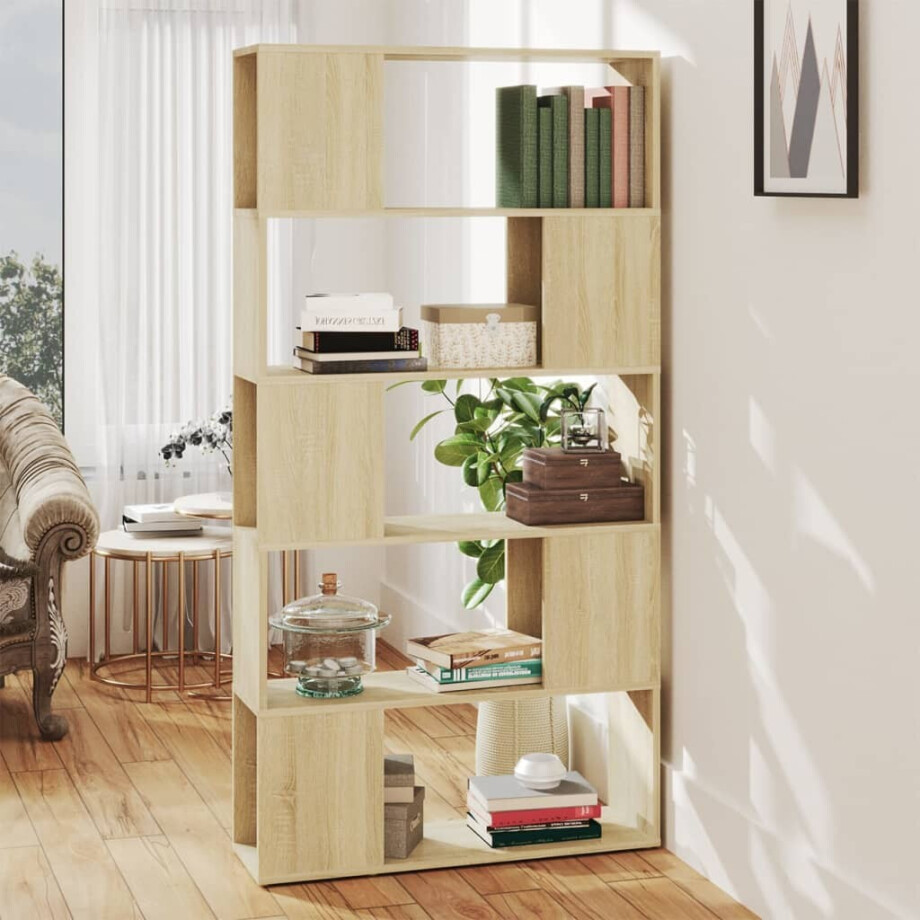 vidaXL Boekenkast/kamerscherm 80x24x155 cm bewerkt hout sonoma eiken vidaXL Boekenkast/kamerscherm 80x24x155 cm bewerkt hout sonoma eiken afbeelding 1