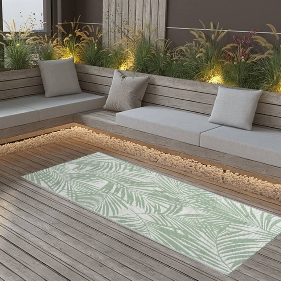 vidaXL Buitenkleed ARAKIL 80x150 cm polypropeen groen afbeelding 1