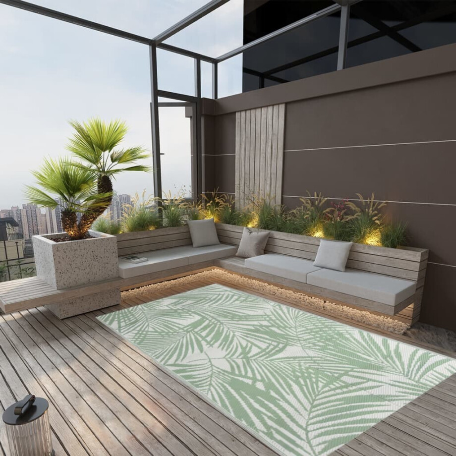 vidaXL Buitenkleed ARAKIL 120x180 cm polypropeen groen afbeelding 1