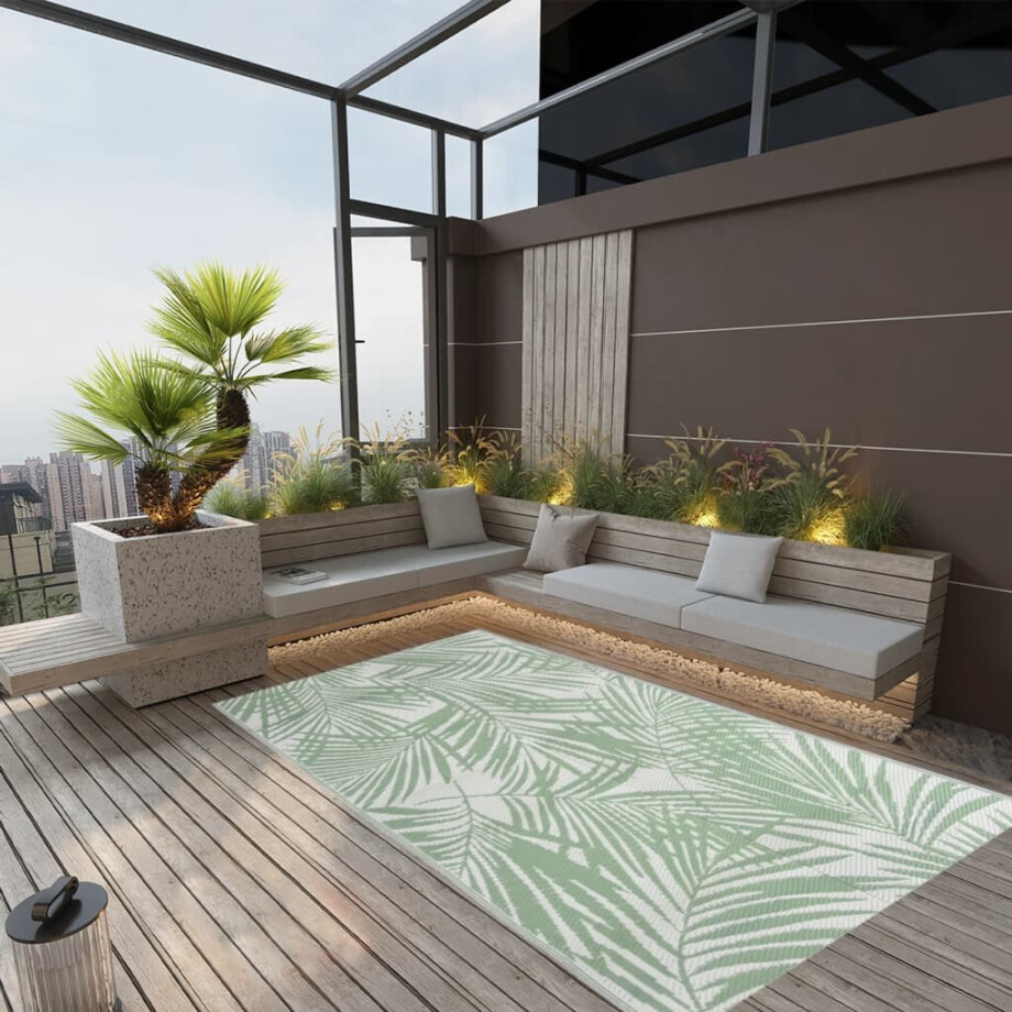 vidaXL Buitenkleed ARAKIL 160x230 cm polypropeen groen afbeelding 1