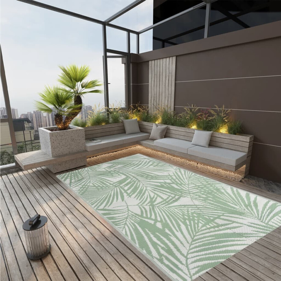 vidaXL Buitenkleed ARAKIL 190x290 cm polypropeen groen afbeelding 1
