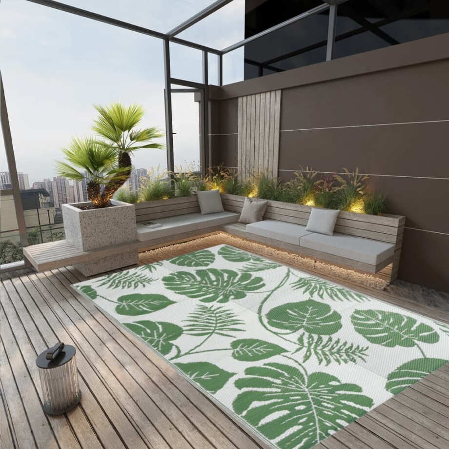 vidaXL Buitenkleed ARAKIL 190x290 cm polypropeen groen afbeelding 1