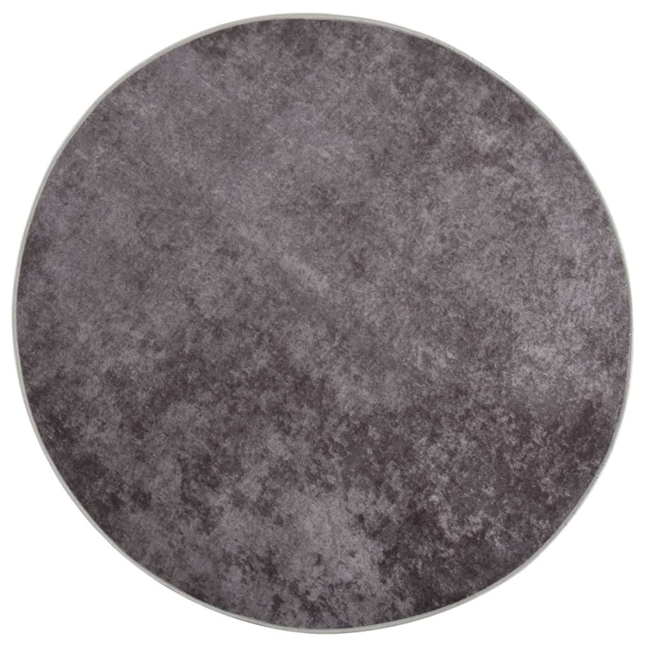 vidaXL Vloerkleed wasbaar anti-slip ø120 cm grijs afbeelding 1