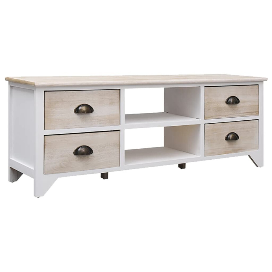 vidaXL Tv-meubel 108x30x40 cm massief paulowniahout afbeelding 1