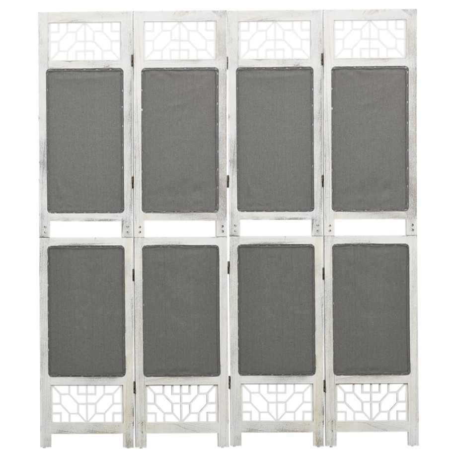 vidaXL Kamerscherm met 4 panelen 140x165 cm stof grijs afbeelding 1