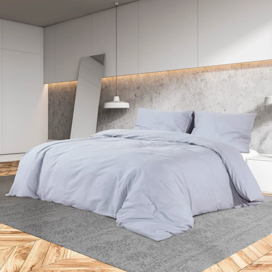 vidaXL Dekbedovertrekset 220x240 cm katoen grijs afbeelding 1