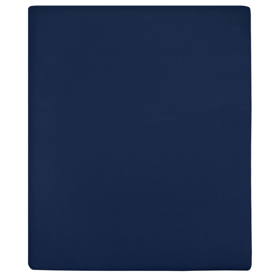 vidaXL Hoeslakens 2 st jersey 160x200 cm katoen marineblauw afbeelding 1