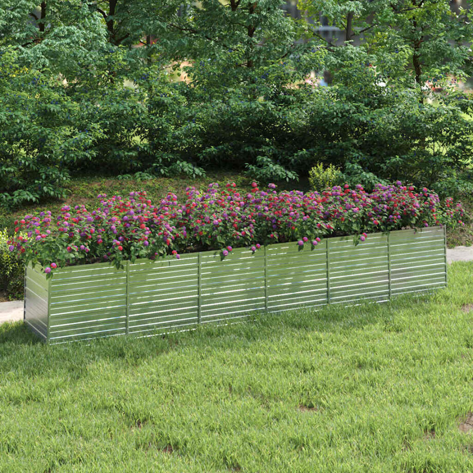 vidaXL Plantenbak verhoogd 480x80x77 cm gegalvaniseerd staal zilver vidaXL Plantenbak verhoogd 480x80x77 cm gegalvaniseerd staal zilver afbeelding 1