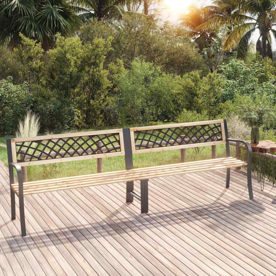 vidaXL Tuinbank dubbel 238 cm Chinees vurenhout afbeelding 1