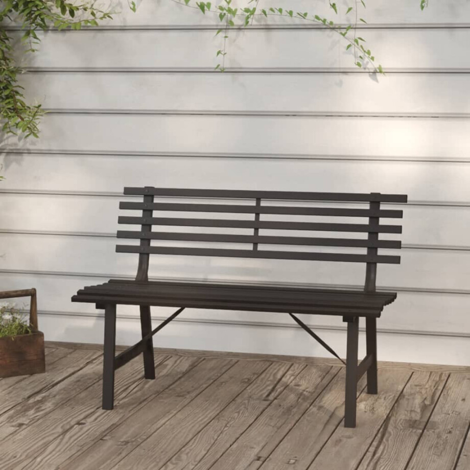 vidaXL Tuinbank 110 cm staal zwart vidaXL Tuinbank 110 cm staal zwart afbeelding 1