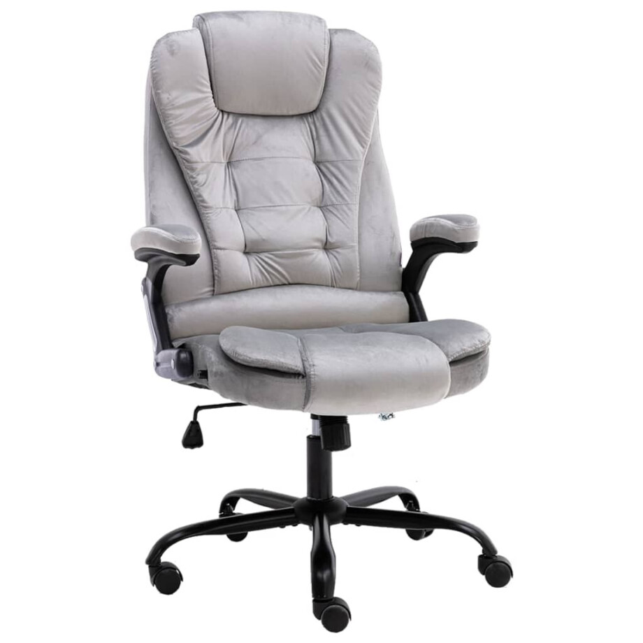 vidaXL Kantoorstoel fluweel lichtgrijs afbeelding 1