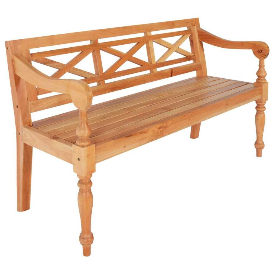 vidaXL Bank Batavia 123 cm massief mahoniehout lichtbruin afbeelding 1