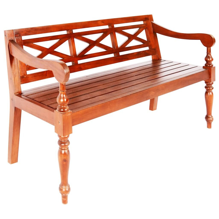 vidaXL Bank Batavia 123 cm massief mahoniehout donkerbruin afbeelding 1