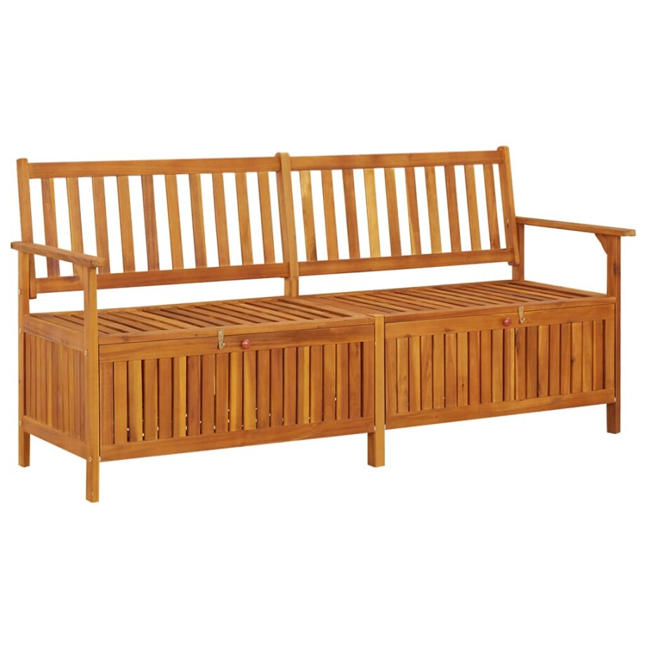 vidaXL Opbergbankje met kussen 170 cm massief acaciahout vidaXL Opbergbankje met kussen 170 cm massief acaciahout afbeelding 1