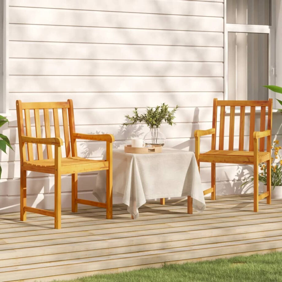 vidaXL Tuinstoelen 2 st massief acaciahout afbeelding 1