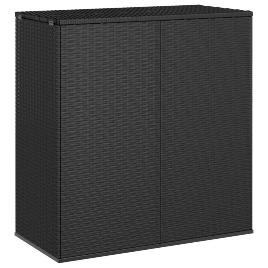 vidaXL Tuinbox 100x49x103,5 cm polyetheen rattan zwart afbeelding 1