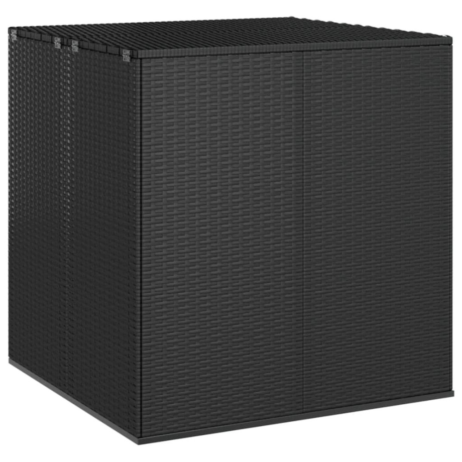 vidaXL Tuinbox 100x97,5x104 cm polyetheen rattan zwart afbeelding 1