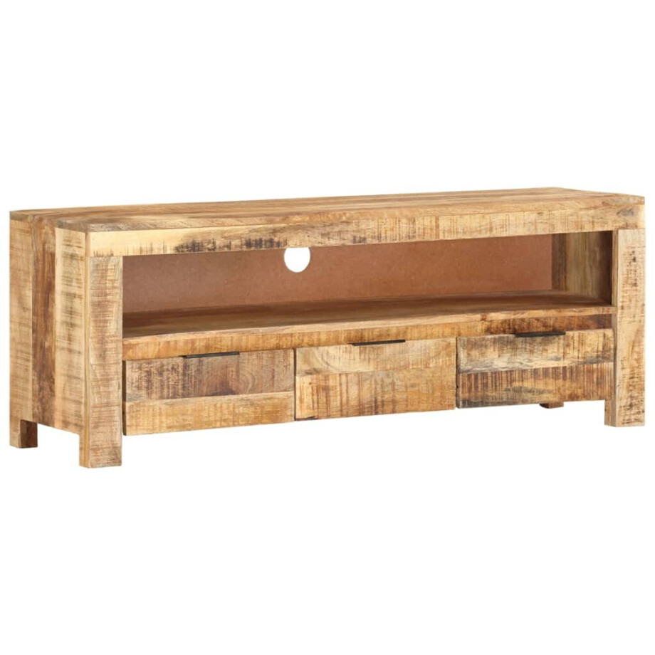 vidaXL Tv-meubel 110x30x40 cm ruw mangohout afbeelding 1