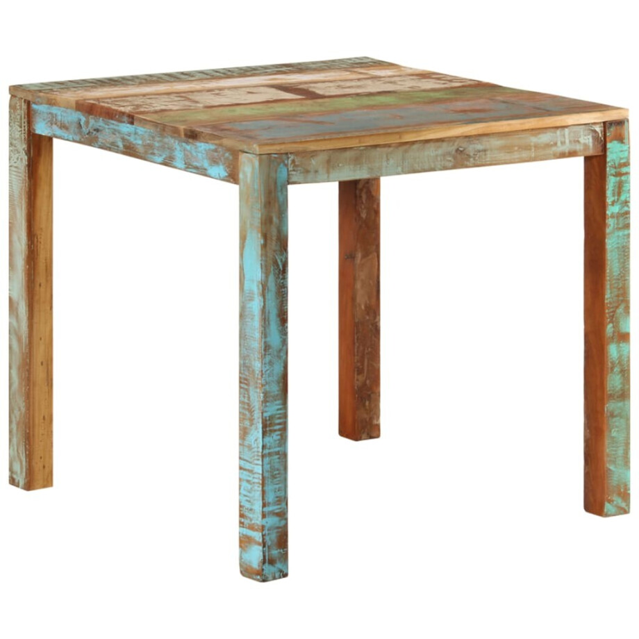 vidaXL Eettafel 82x80x76 cm massief gerecycled hout vidaXL Eettafel 82x80x76 cm massief gerecycled hout afbeelding 1