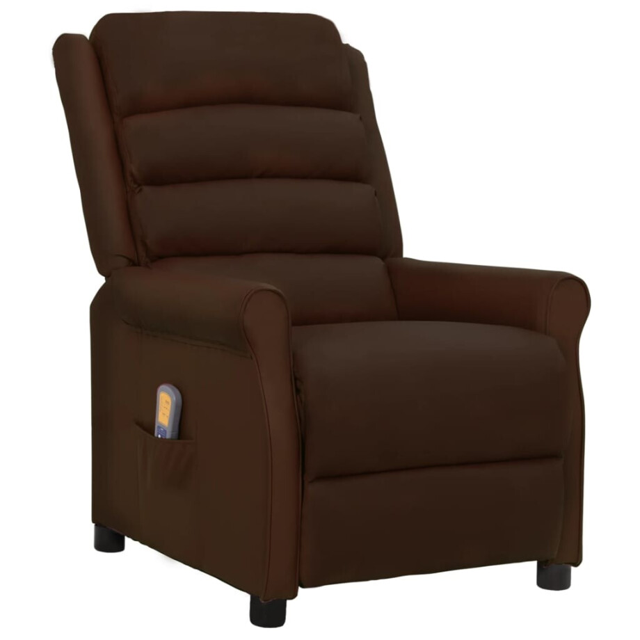 vidaXL Massagestoel kunstleer bruin afbeelding 1