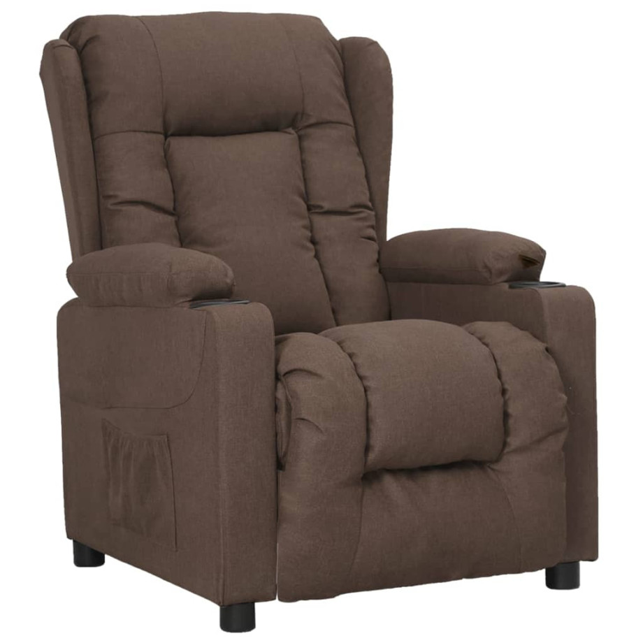 vidaXL Fauteuil verstelbaar stof taupe afbeelding 1