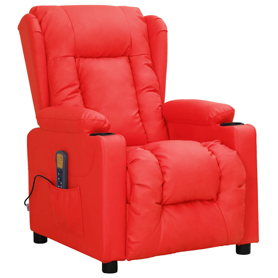 vidaXL Massagestoel kunstleer rood vidaXL Massagestoel kunstleer rood afbeelding 1