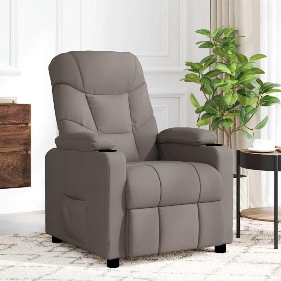 vidaXL Massagestoel stof taupe afbeelding 1