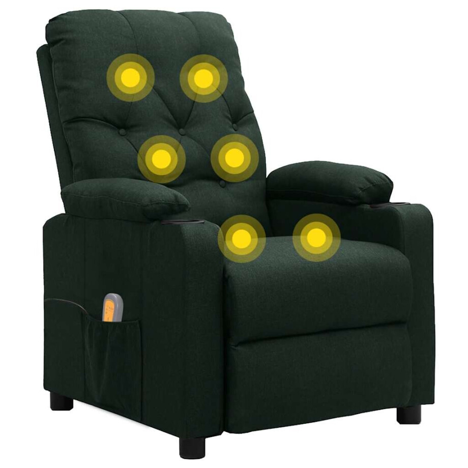 vidaXL Massagestoel stof donkergroen afbeelding 1