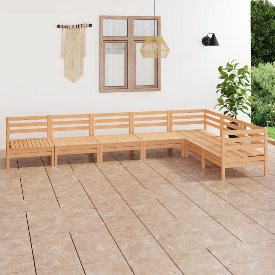 vidaXL 7-delige Loungeset massief grenenhout afbeelding 1